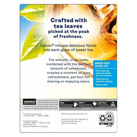 Close-up of label showing natural sweetness and real tea leaves
