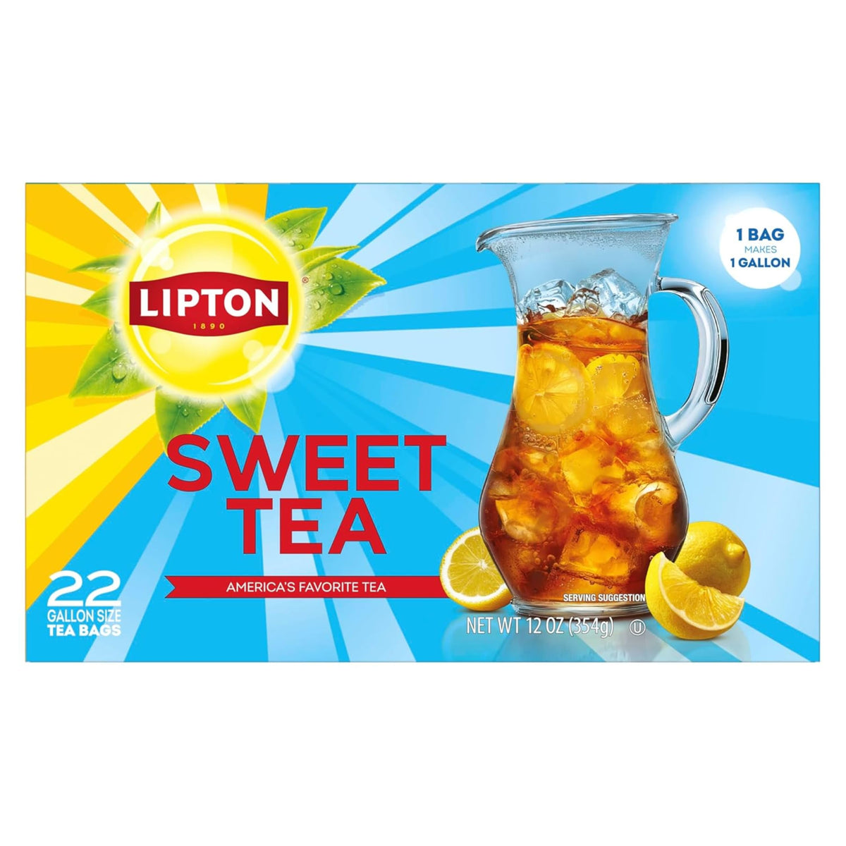 Box of 44 Lipton tea bags ready for large-batch tea.
