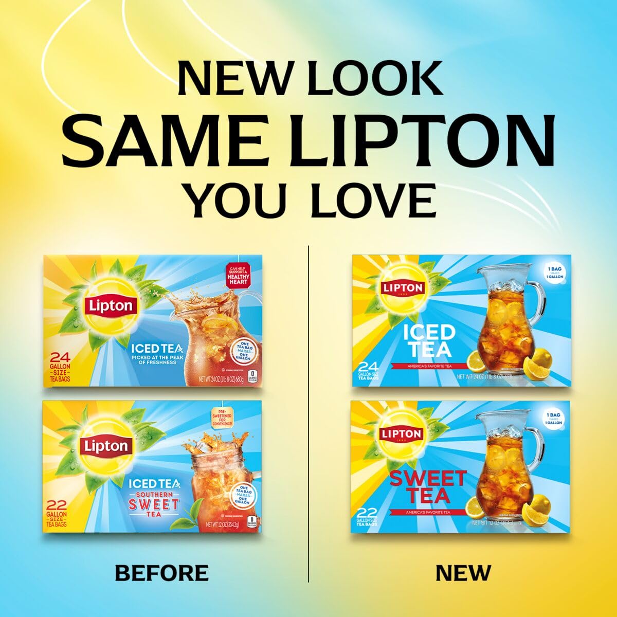 Lipton Southern Sweet Tea Bags in a pitcher setup, perfect for casual entertaining