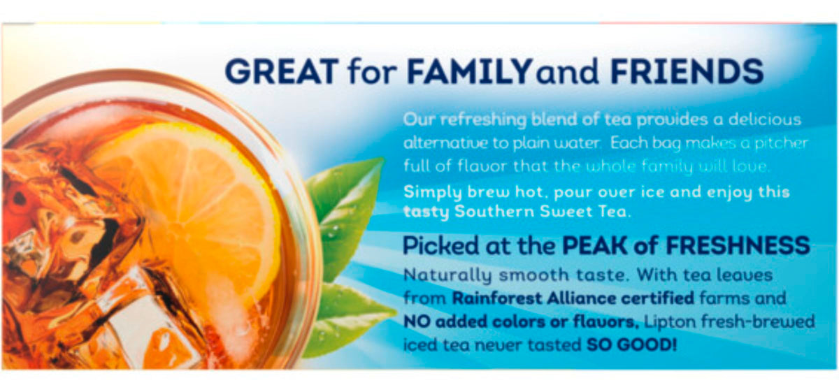 Lipton Southern Sweet Tea boxes ideal for family gatherings and events