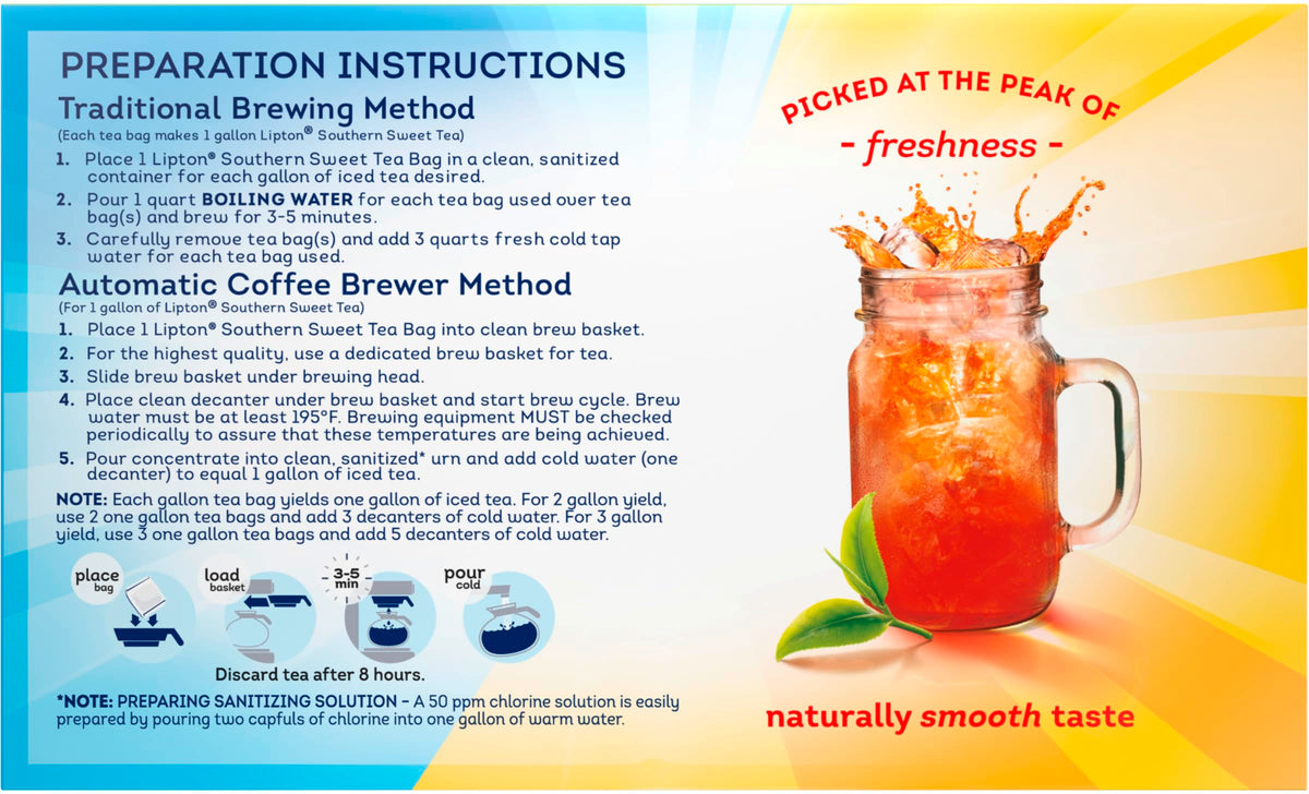 Lipton Southern Sweet Tea being poured over ice for refreshing serve