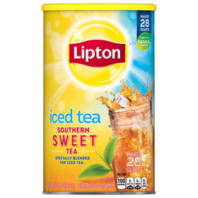 Lipton Southern Sweet Tea Mix container ready for quick iced tea at home.