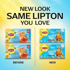 Lipton 3-pack unsweetened iced tea bags packaging.