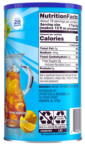Chilled Lipton iced tea in a pitcher, ideal for family gatherings.