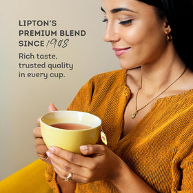 Hot tea brew using Lipton Yellow Label for strong chai