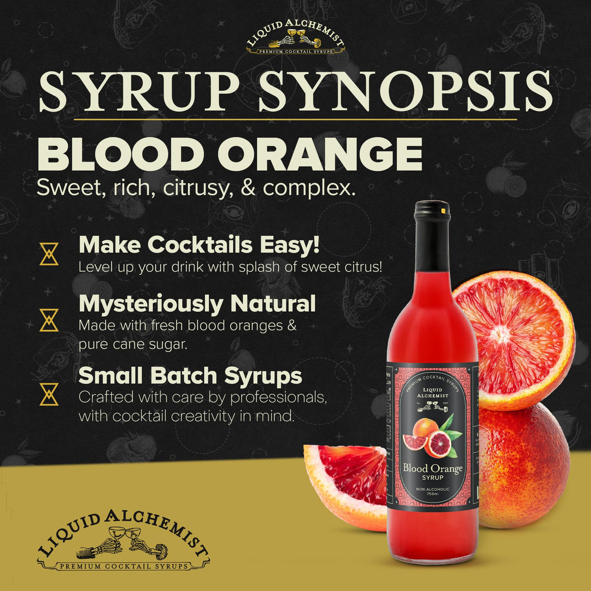 Margarita glass featuring Blood Orange Syrup as a vibrant mixer.