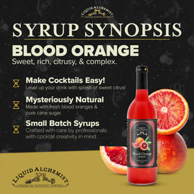 Margarita glass featuring Blood Orange Syrup as a vibrant mixer.