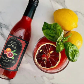 Vibrant Margarita using Liquid Alchemist Blood Orange Syrup ready to shake.