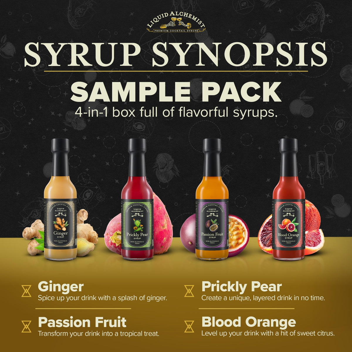 Liquid Alchemist Ginger syrup bottle for warm, spicy depth