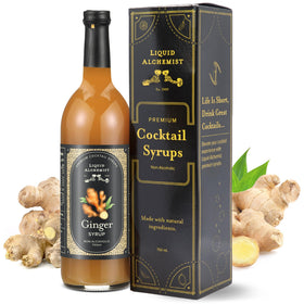 Liquid Alchemist Ginger Syrup bottle with real ingredients for richer cocktails.