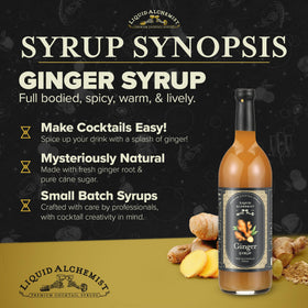 Ingredients highlight: organic ginger juice and cane sugar in Liquid Alchemist syrup.