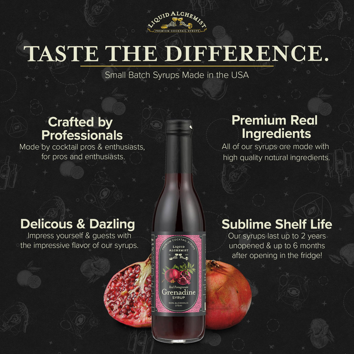 Liquid Alchemist Grenadine in a Shirley Temple mocktail highlights kid-friendly, festive mixing