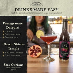 Liquid Alchemist Grenadine Syrup mocktail scene highlighting non-alcoholic flavor boost.