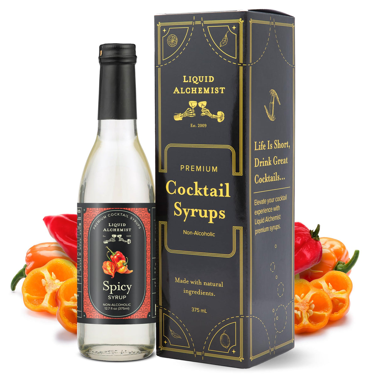 Liquid Alchemist Habanero Infused Syrup bottle front highlighting bold flavor for cocktails.