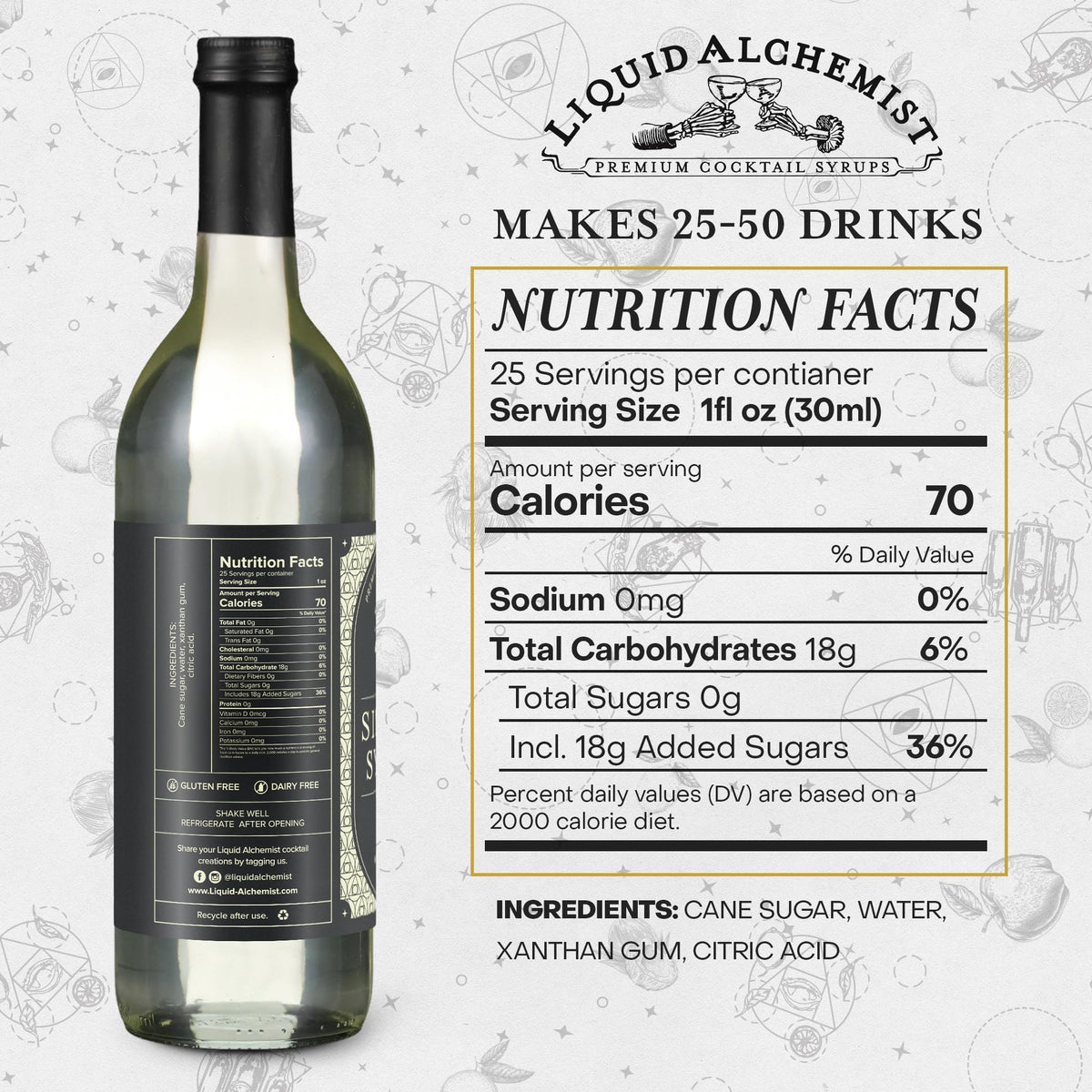 Liquid Alchemist old-fashioned mix in a glass for a quick balance