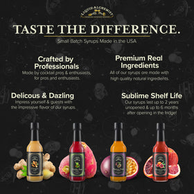 Liquid Alchemist Passion Fruit syrup pour for tropical cocktails