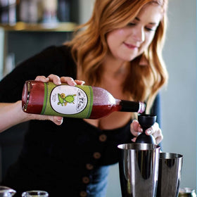 Vegan-friendly prickly pear syrup by Liquid Alchemist in a bottle