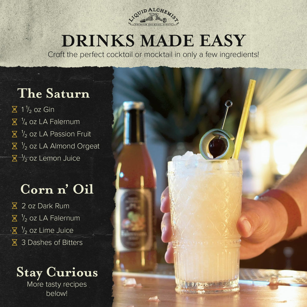 Liquid Alchemist Falernum Syrup used in a Royal Bermuda Yacht Club styled drink.