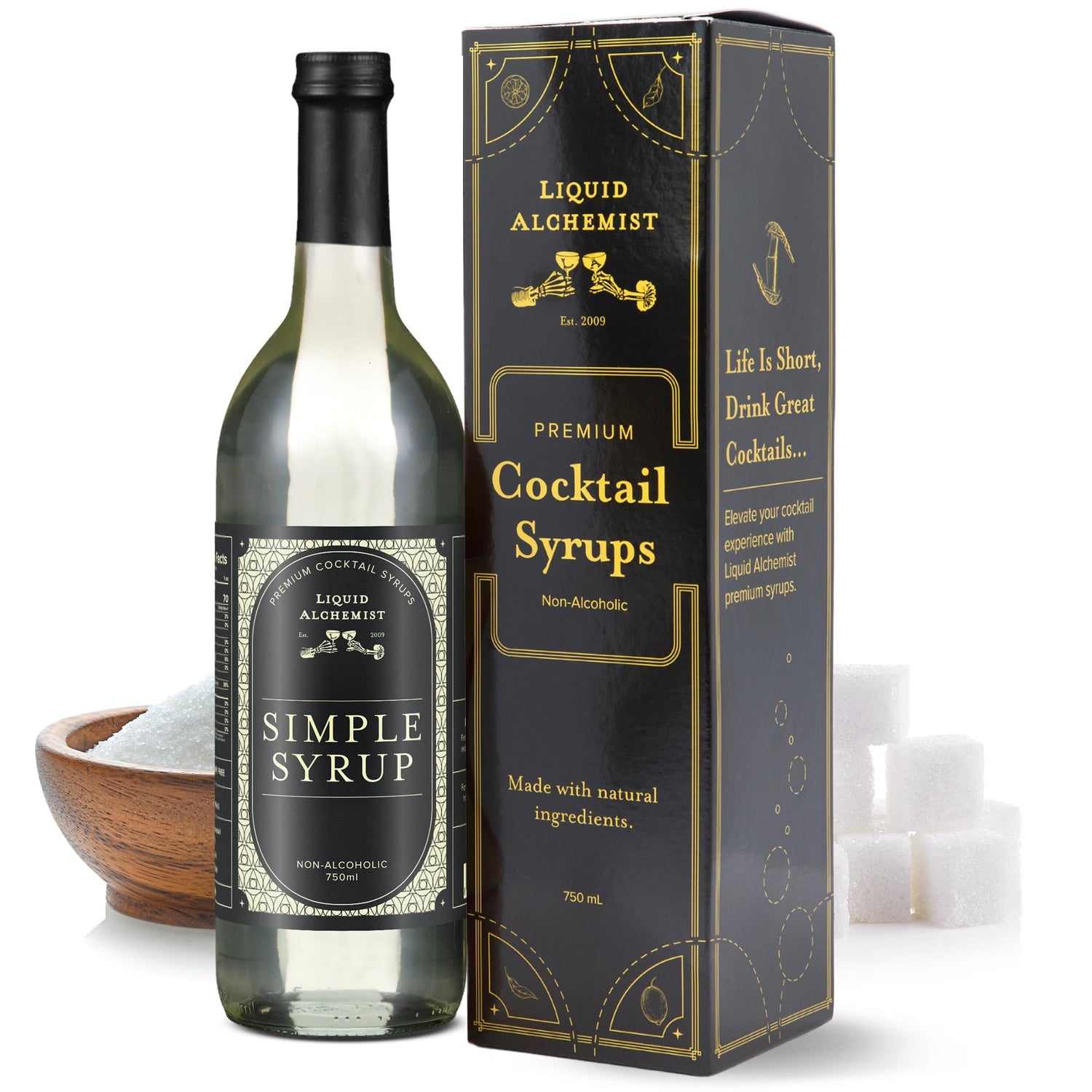 Liquid Alchemist simple syrup bottle ready for cocktails and easy stirring