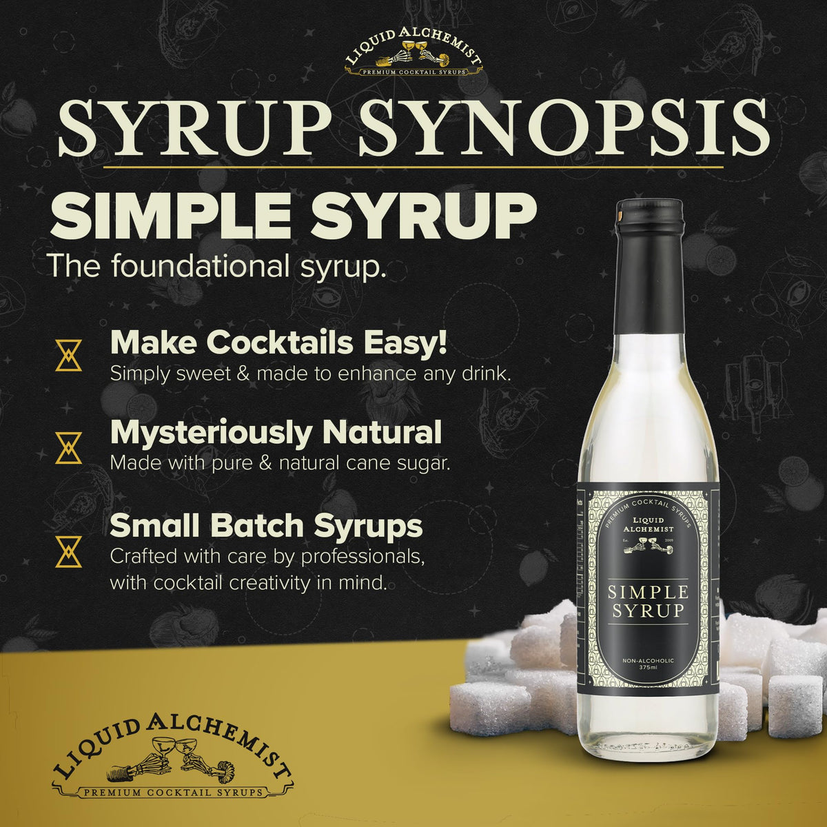 Liquid Alchemist simple syrup cocktail-glass ready for a crafted beverage at home