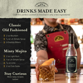 Liquid Alchemist simple syrup ingredient-closeup shows natural cane sugar and clean ingredients