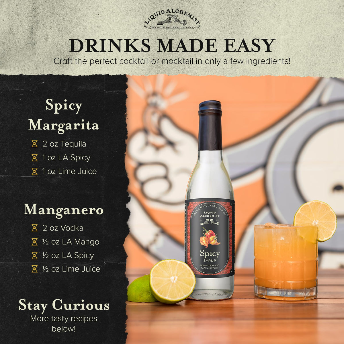 Liquid Alchemist spicy syrup Paloma glass for a vibrant, zesty sip.