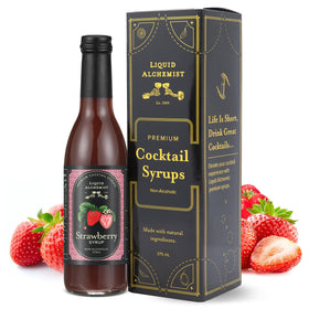 Liquid Alchemist Strawberry Syrup bottle pour for quick margarita mix