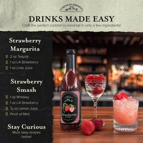 Liquid Alchemist Strawberry Syrup glass cocktail with vibrant red color