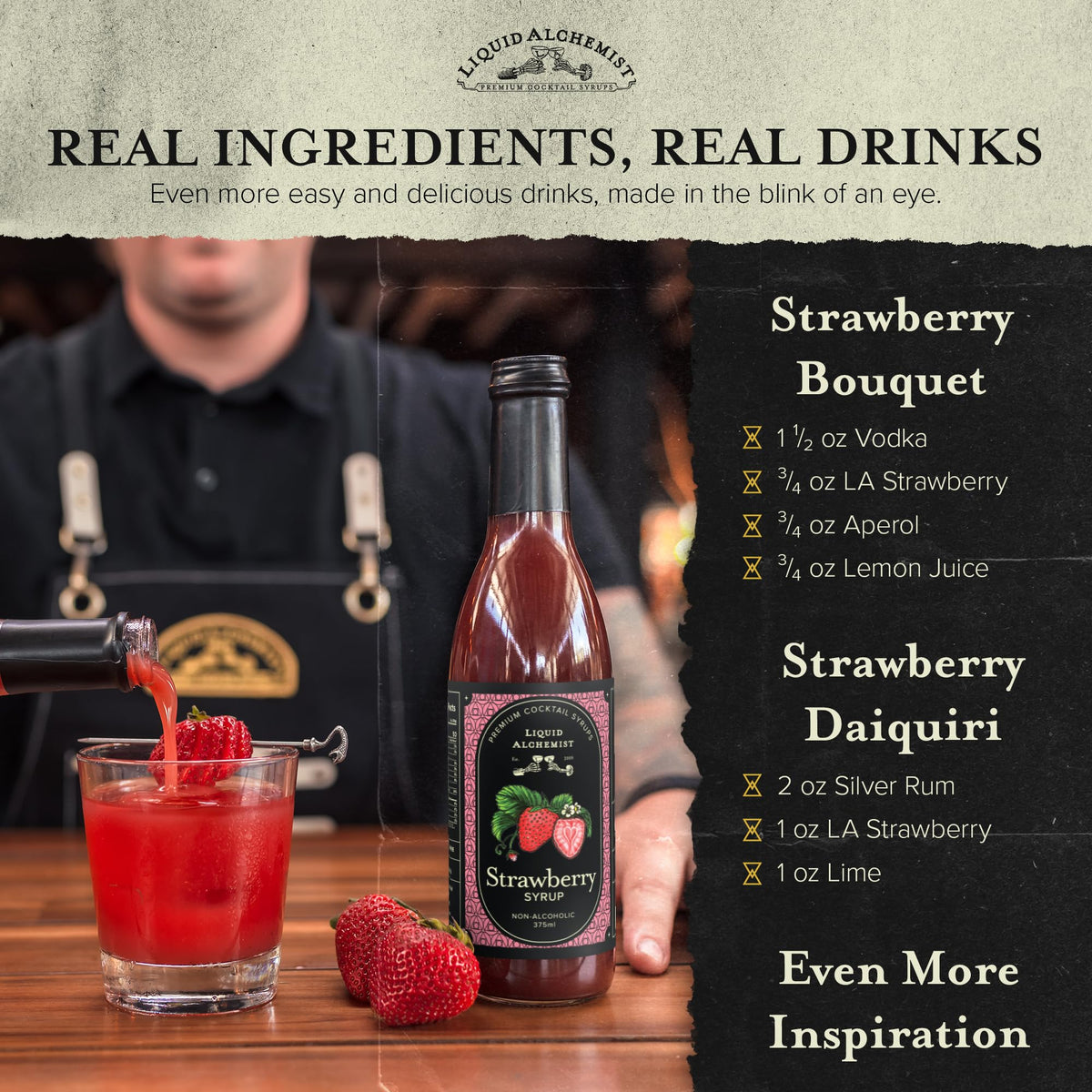Liquid Alchemist Strawberry Syrup ingredients reveal real fruit puree