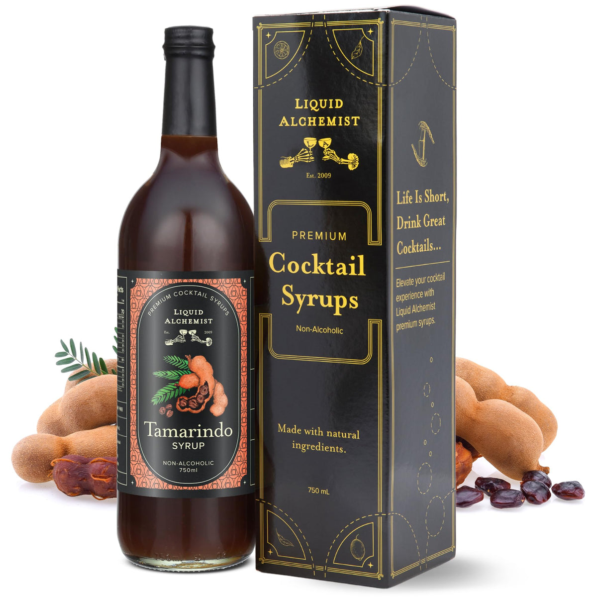Liquid Alchemist Tamarind Syrup bottle ready for bold cocktails at home.