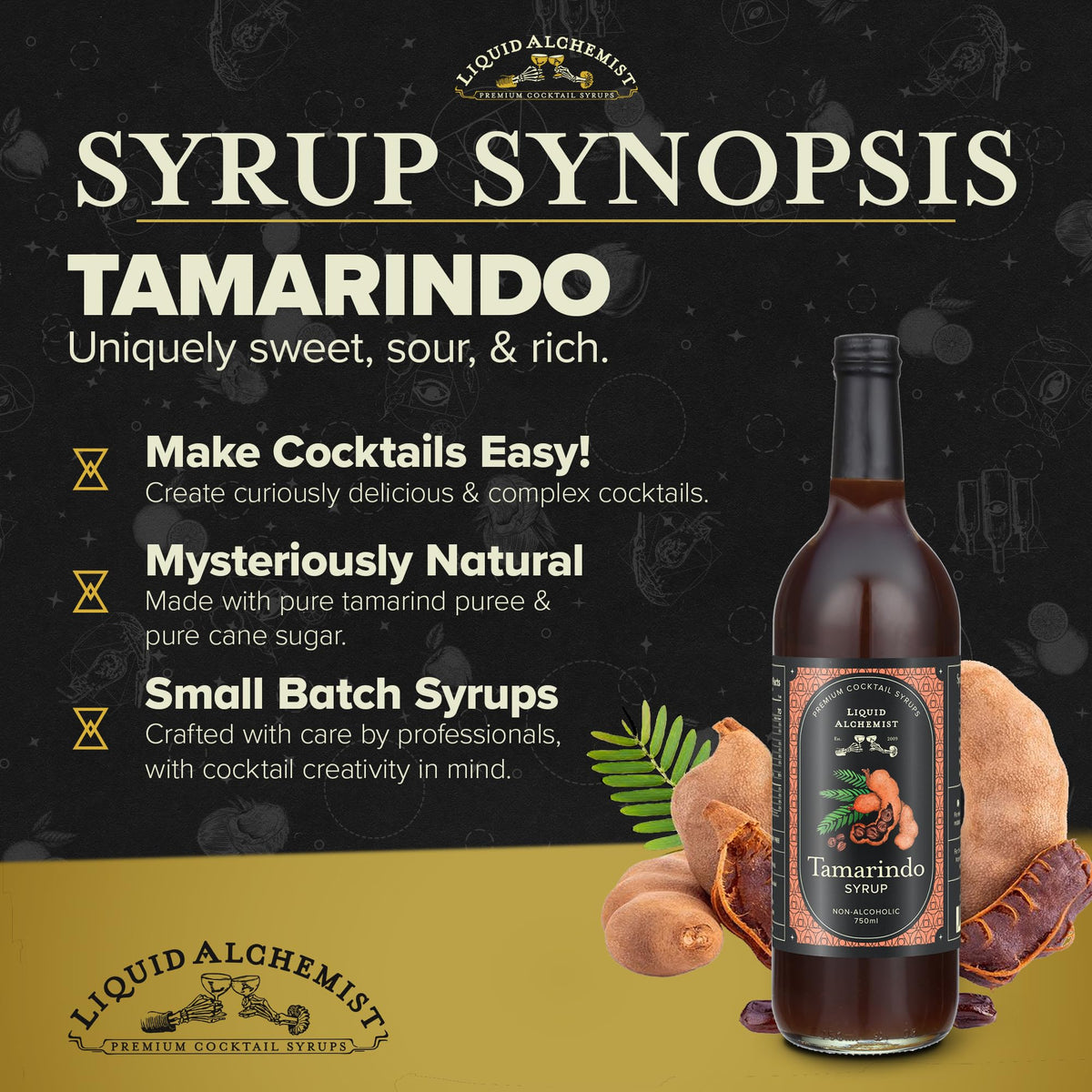 Liquid Alchemist Tamarind Syrup in a chilled glass boosts vibrant mocktails.