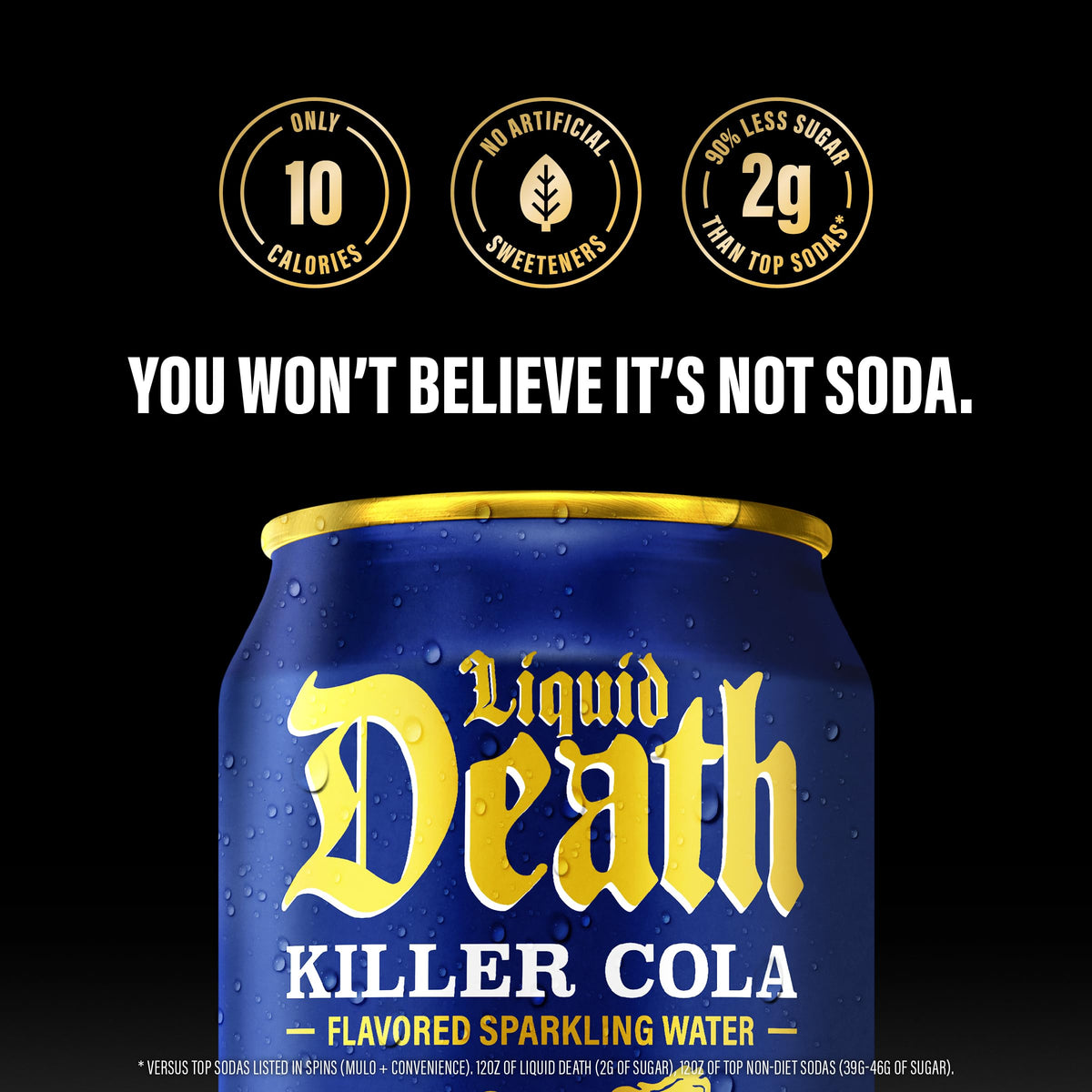 12-pack of Liquid Death Killer Cola cans displayed for easy stocking.