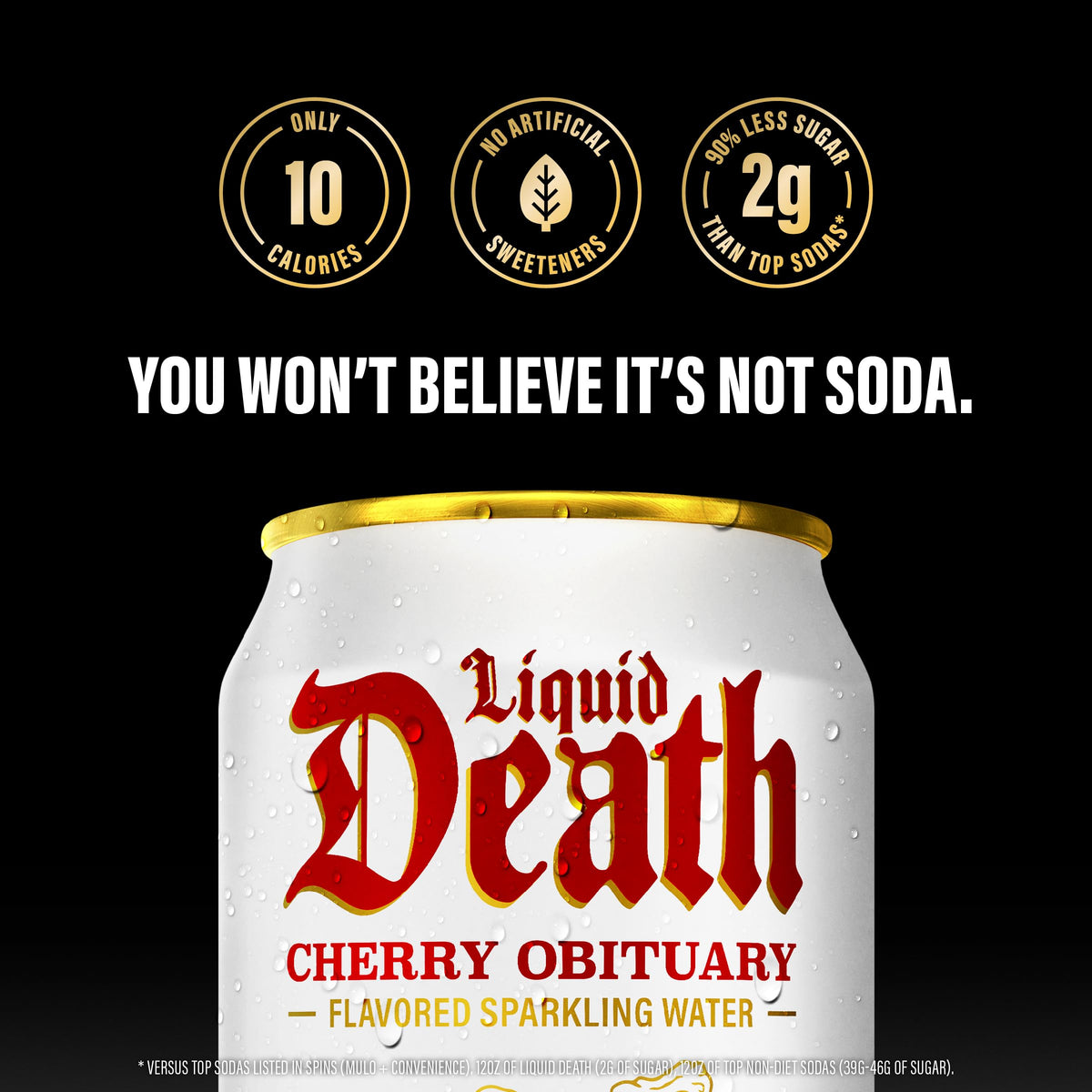 Liquid Death Cherry Obituary pack-12 view shows convenient bulk packaging for gatherings.