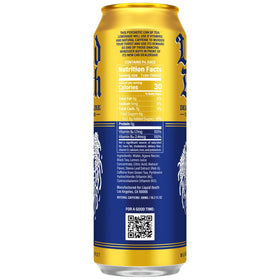 Liquid Death Dead Billionaire label detail shows bold branding and no artificial sweeteners