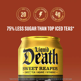 12 pack of Liquid Death Sweet Reaper ready for on the go refreshment