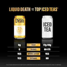 Liquid Death Iced Tea pack of 12 cans ready for on-the-go sipping