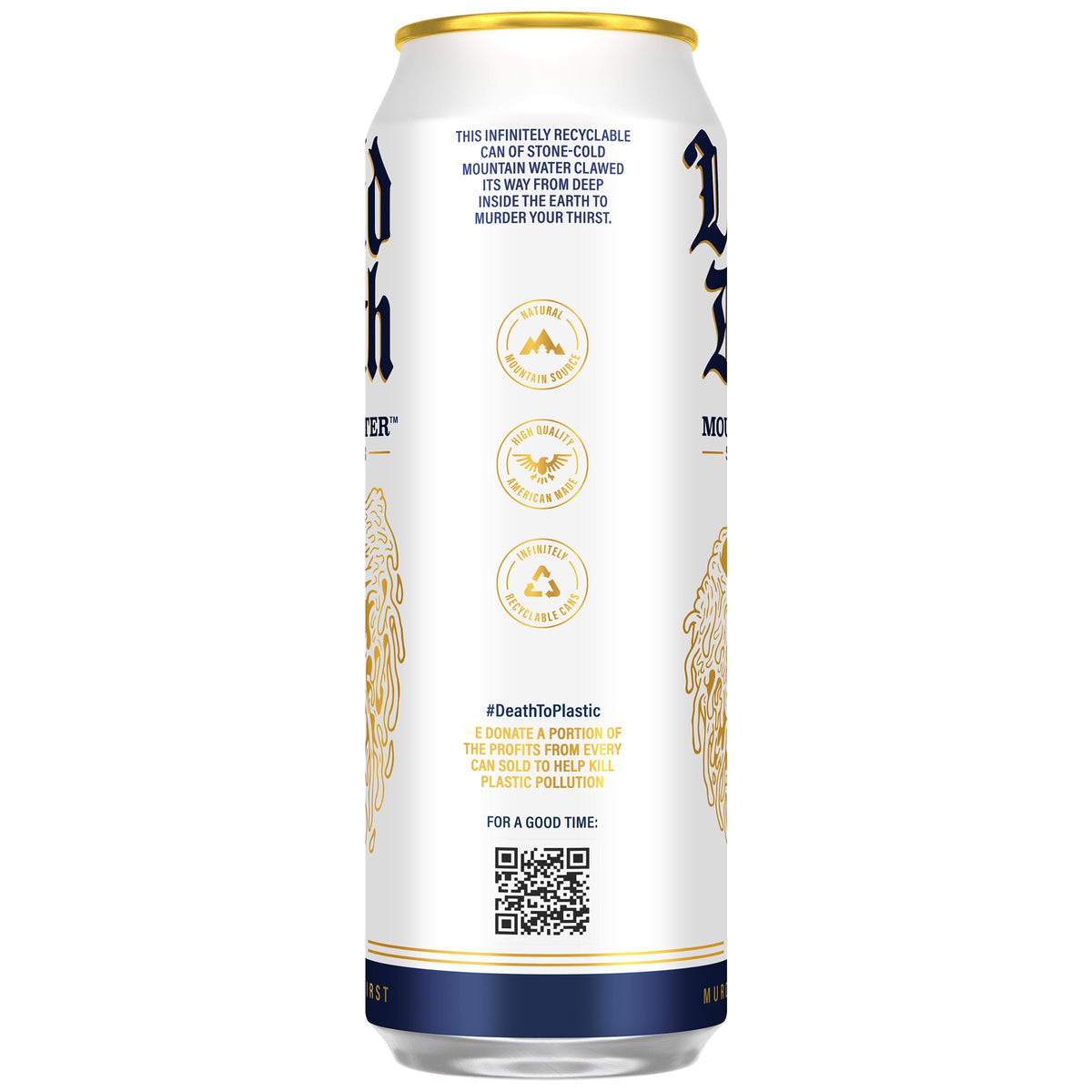 Liquid Death infinitely recyclable can reduces waste while keeping beverages cold.