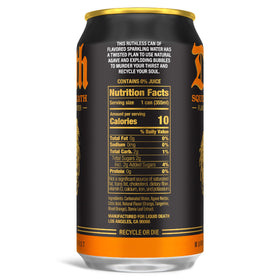 Liquid Death orange soda pour capturing fizz and refreshing aroma