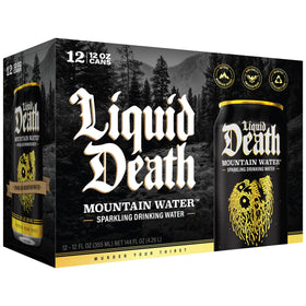 Liquid Death Pack of 12 Cans front view for convenient hydration