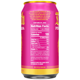 Liquid Death Piña Killada pineapple coconut splash suggesting tropical flavor and thirst-quenching moments