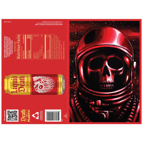 Liquid Death Rest in Peach caffeine boost can clearly conveys B vitamins benefit.