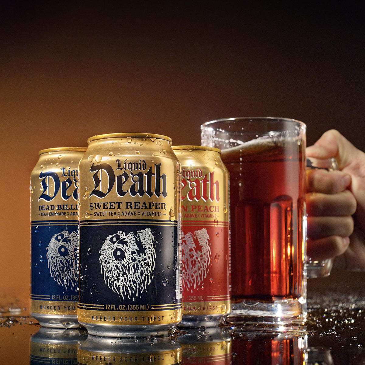 Liquid Death Rest In Peach peach-flavored tea splash promises inviting aroma