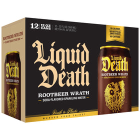 Liquid Death Rootbeer Wrath can presented as a calorie-conscious soda alternative.