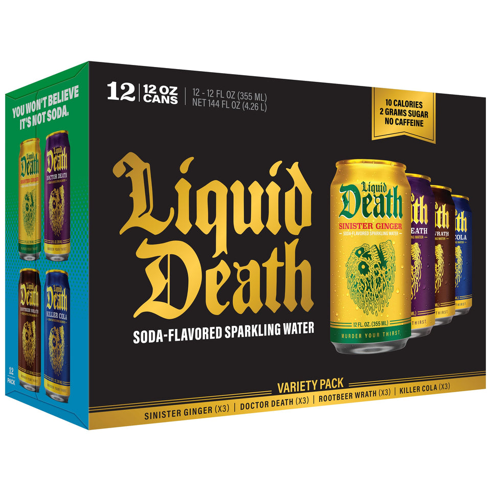 Liquid Death Sinister Ginger can for bold flavor with 2g sugar