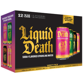 Liquid Death Lime can delivers crisp citrus flavor with caffeine-free refreshment and low sugar.