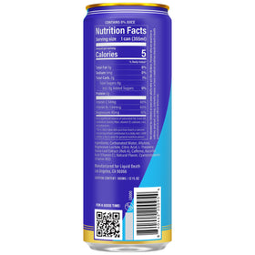 Chilled Liquid Death Sparkling Energy can ready to crack open.
