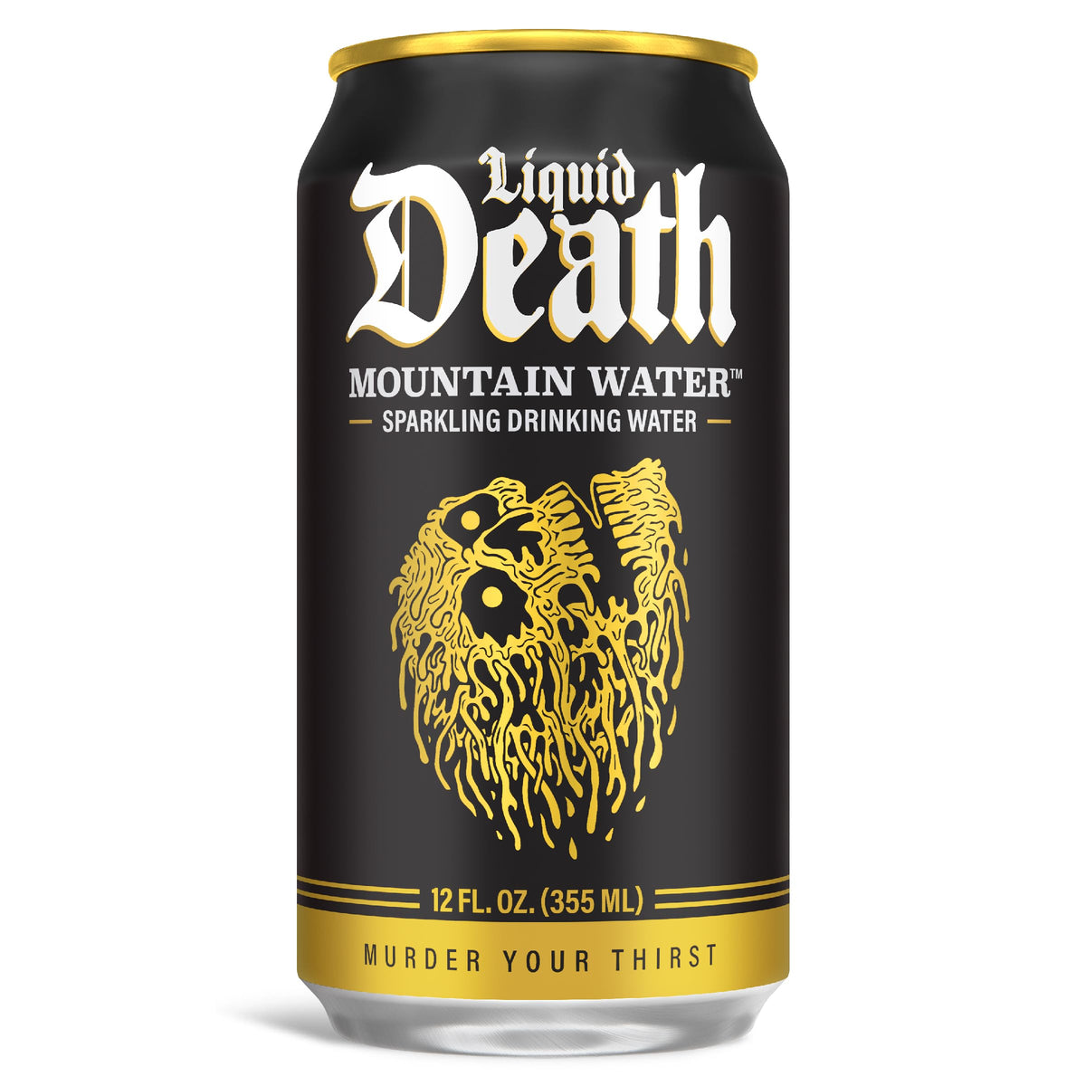 Liquid Death Sparkling Mountain Water cans ice-cold and refreshing