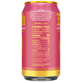 Liquid Death Strawberry Terror close-up highlights sparkling texture and fruity flavor.
