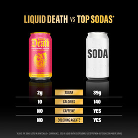 Liquid Death Strawberry Terror pack shows a convenient 12-pack for on-the-go refreshment.
