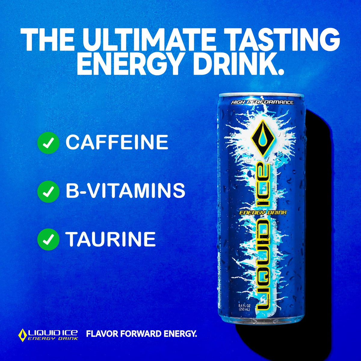 Liquid Ice Arctic Berry nutrition panel highlights B vitamins for focus